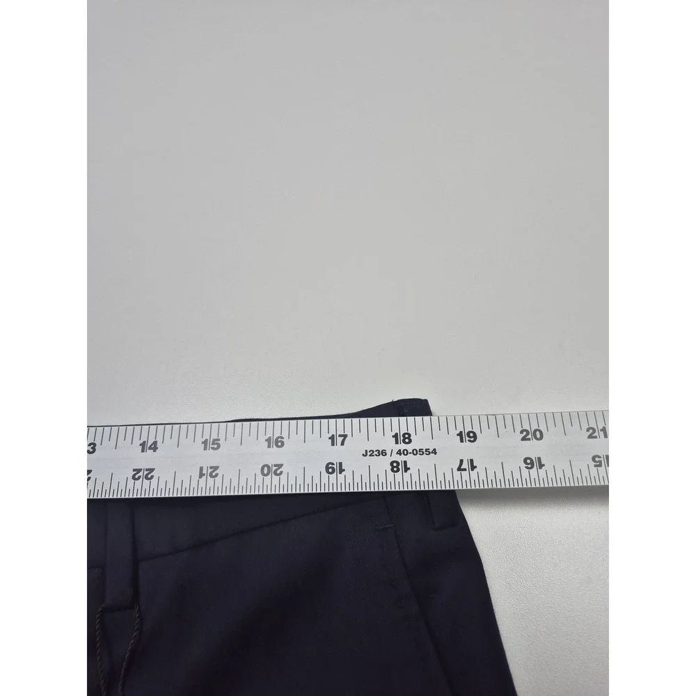 Galante Uomo Dress Pants Mens 38x36 Navy Wool Flat Front Unhemmed Italy VBC